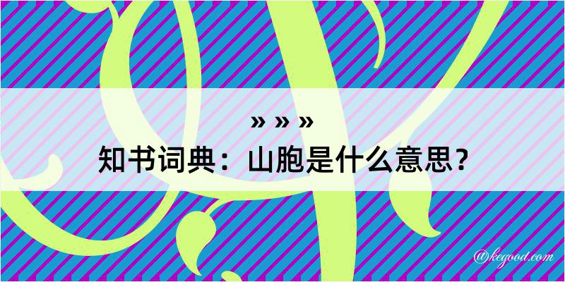 知书词典：山胞是什么意思？