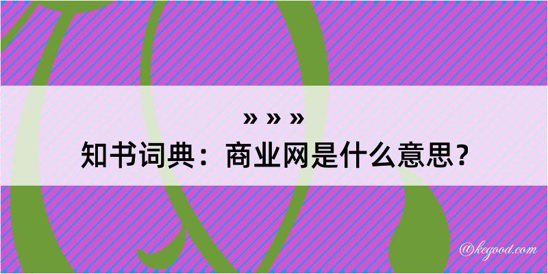 知书词典：商业网是什么意思？