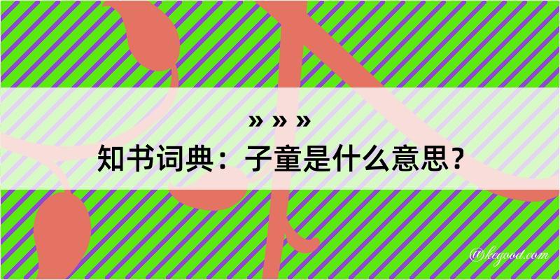 知书词典：子童是什么意思？