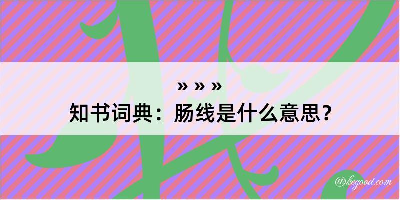 知书词典：肠线是什么意思？