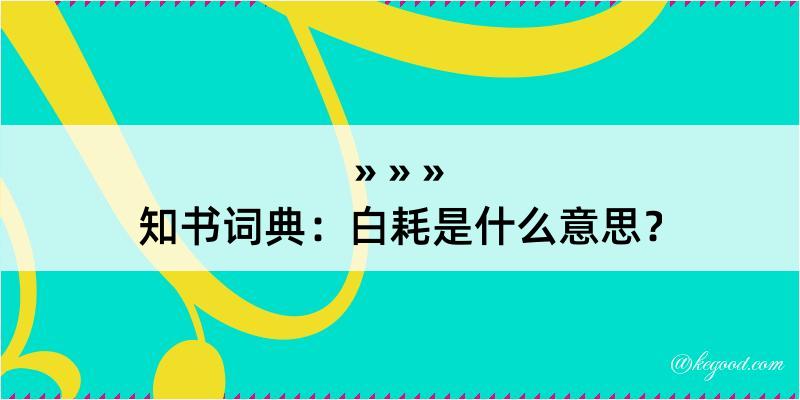 知书词典：白耗是什么意思？