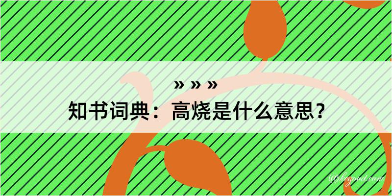 知书词典：高烧是什么意思？