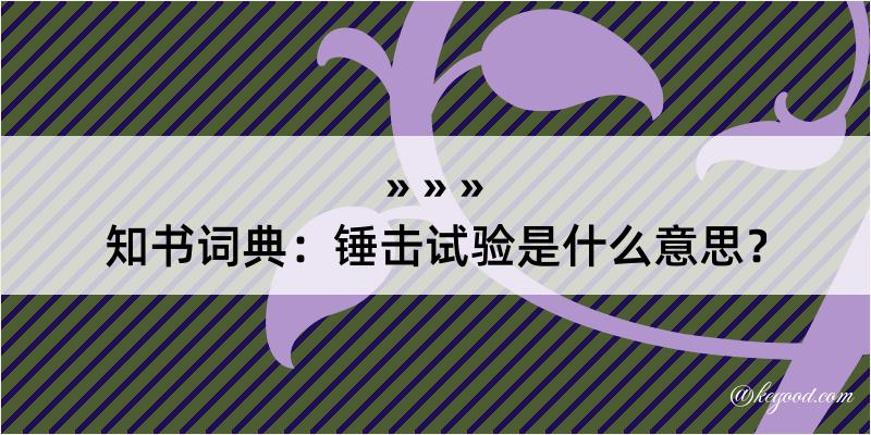 知书词典：锤击试验是什么意思？