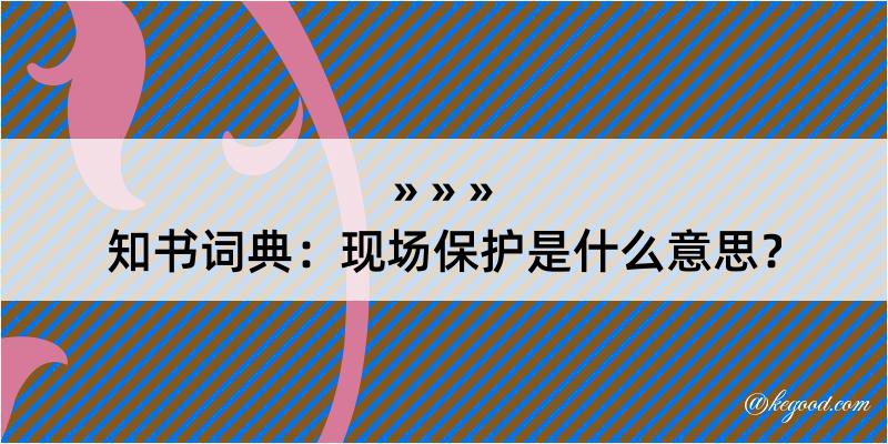 知书词典：现场保护是什么意思？