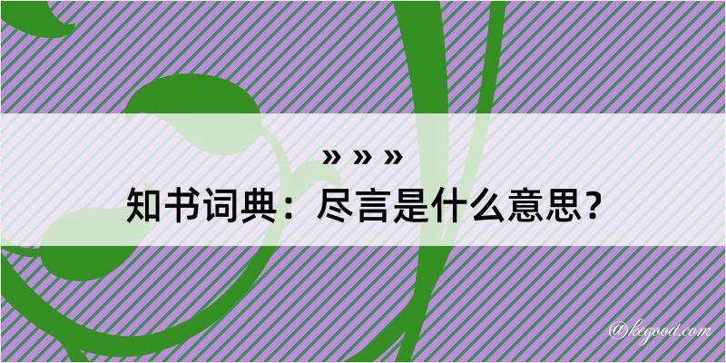 知书词典：尽言是什么意思？