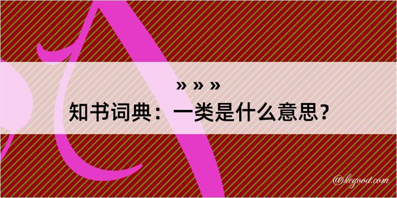 知书词典：一类是什么意思？