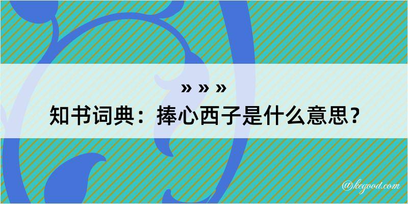 知书词典：捧心西子是什么意思？