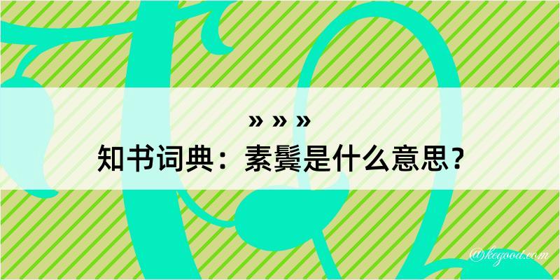 知书词典：素鬓是什么意思？