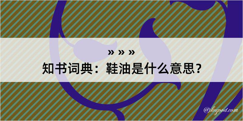 知书词典：鞋油是什么意思？