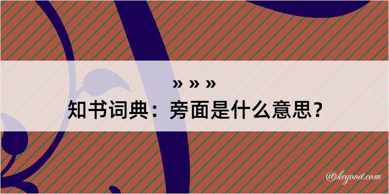 知书词典：旁面是什么意思？