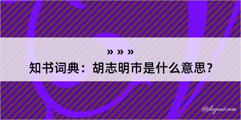 知书词典：胡志明市是什么意思？