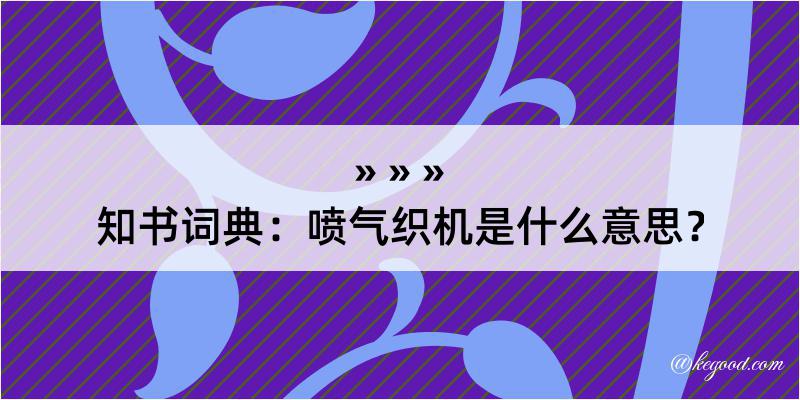 知书词典：喷气织机是什么意思？