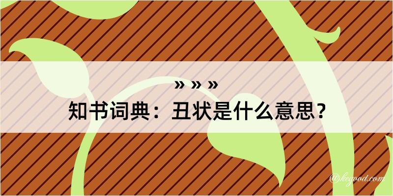 知书词典：丑状是什么意思？