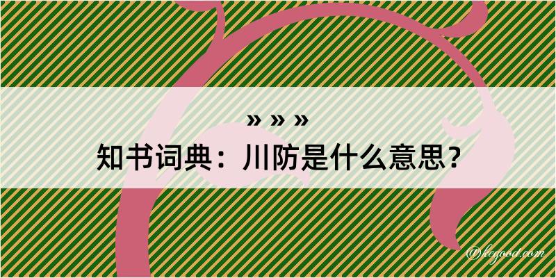 知书词典：川防是什么意思？