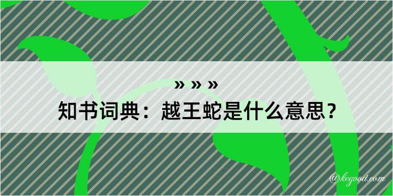 知书词典：越王蛇是什么意思？