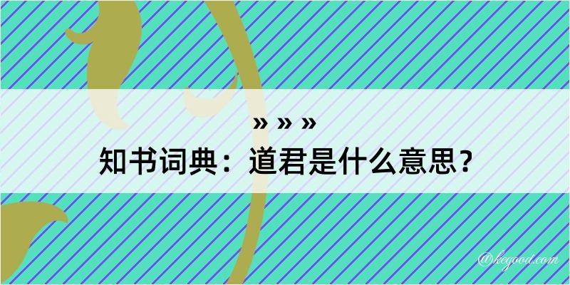 知书词典：道君是什么意思？