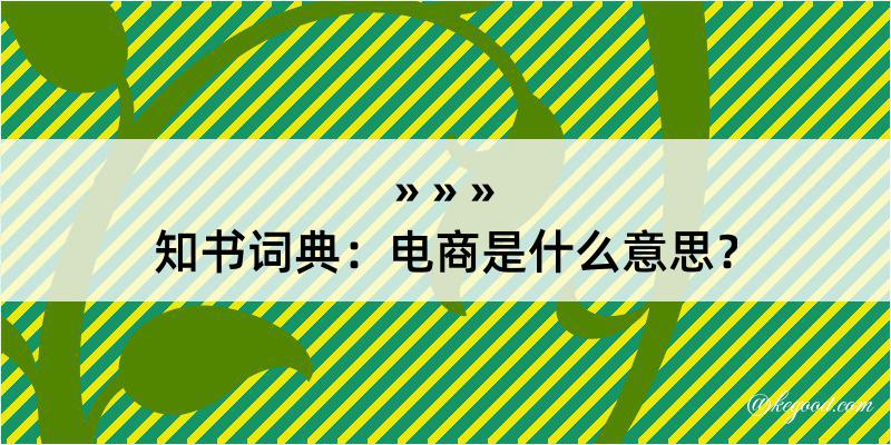 知书词典：电商是什么意思？