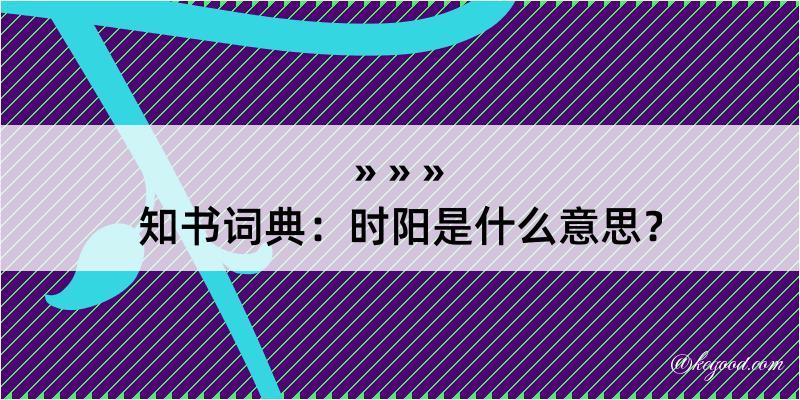 知书词典：时阳是什么意思？