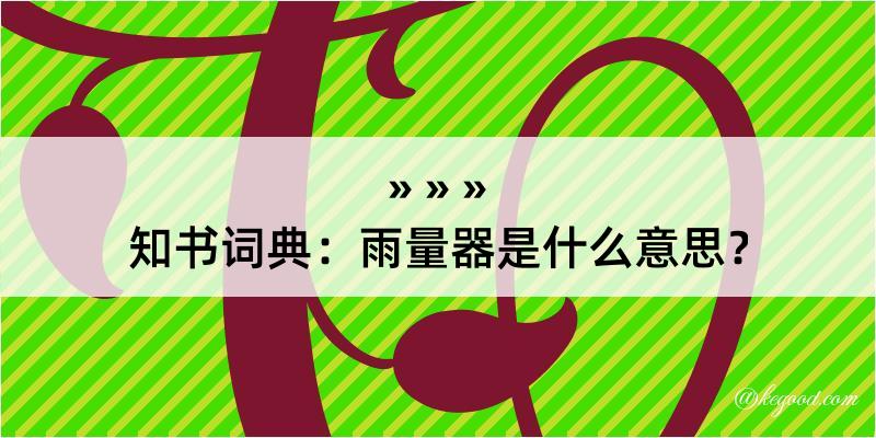 知书词典：雨量器是什么意思？