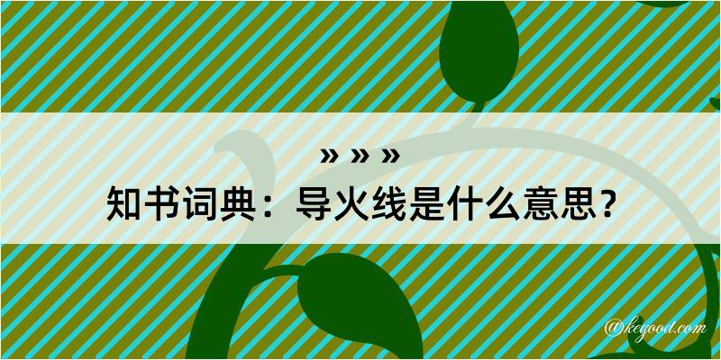 知书词典：导火线是什么意思？