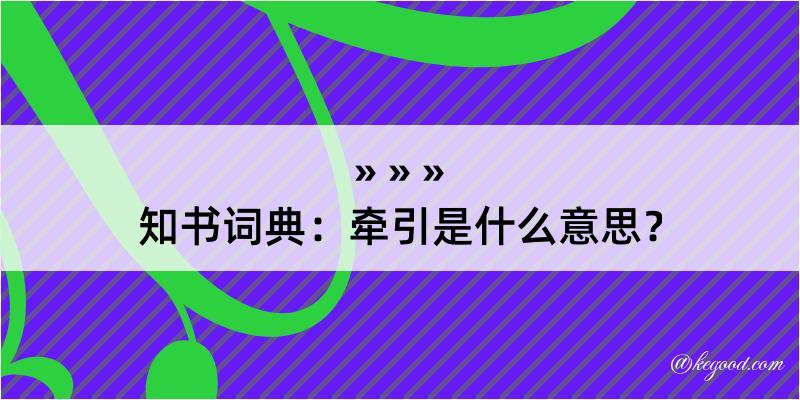 知书词典：牵引是什么意思？