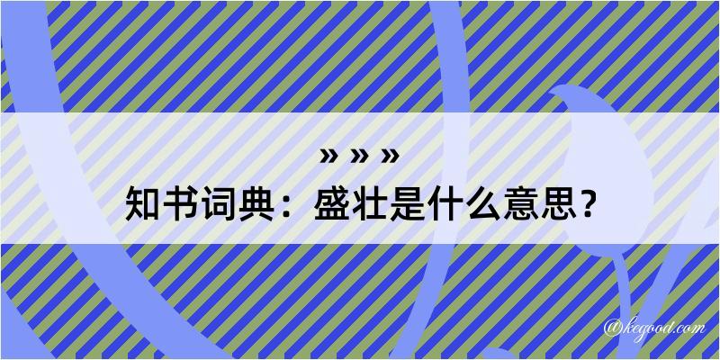 知书词典：盛壮是什么意思？