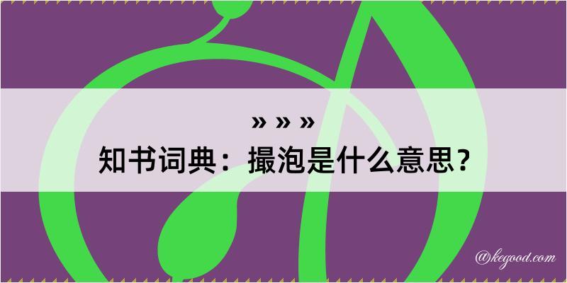 知书词典：撮泡是什么意思？