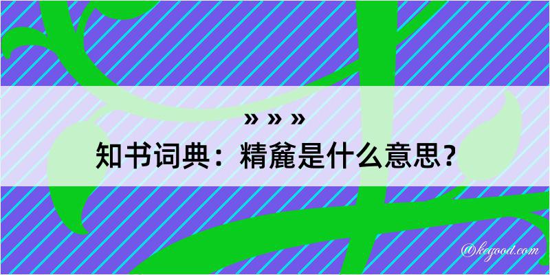 知书词典：精麄是什么意思？