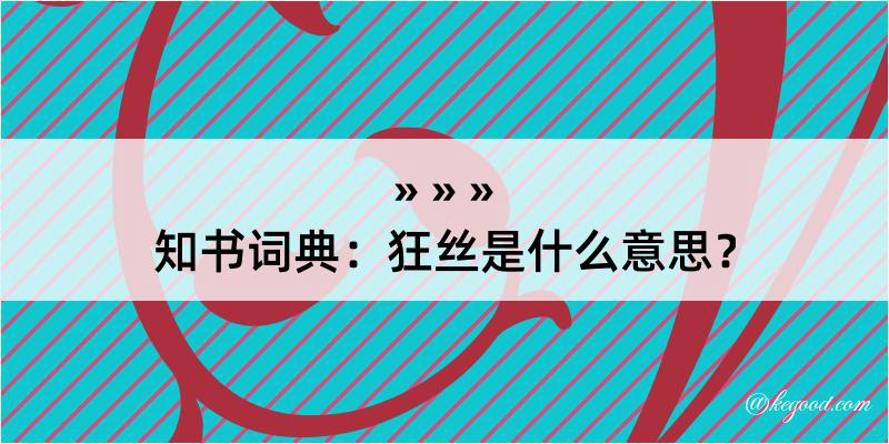 知书词典：狂丝是什么意思？