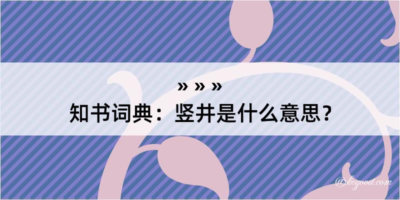 知书词典：竖井是什么意思？