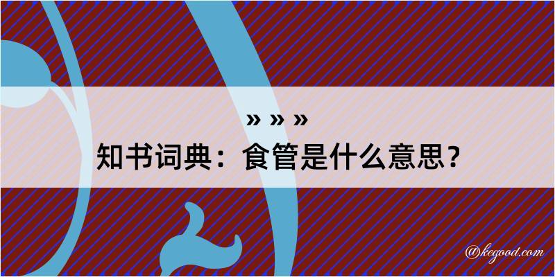 知书词典：食管是什么意思？