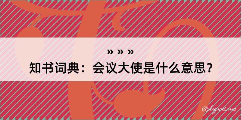 知书词典：会议大使是什么意思？