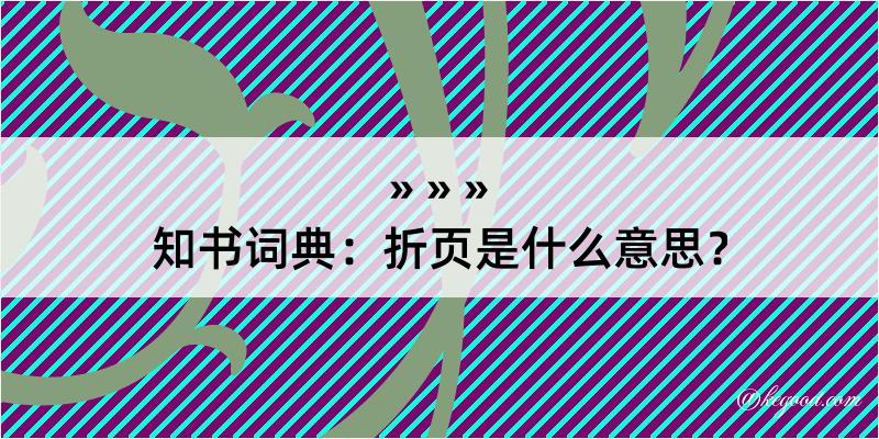 知书词典：折页是什么意思？