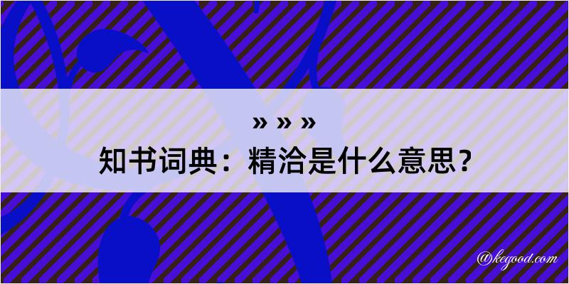 知书词典：精洽是什么意思？