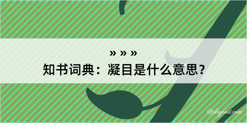 知书词典：凝目是什么意思？