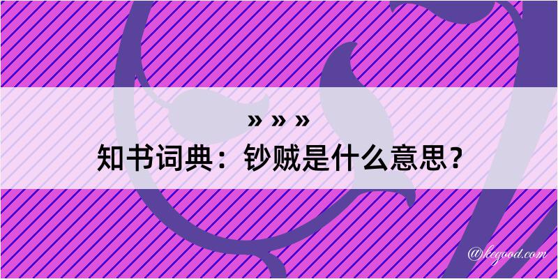 知书词典：钞贼是什么意思？