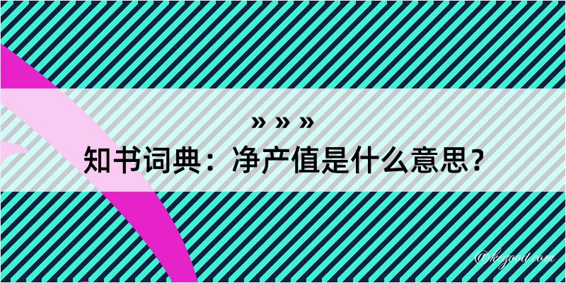 知书词典：净产值是什么意思？