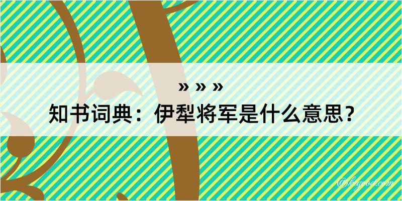 知书词典：伊犁将军是什么意思？