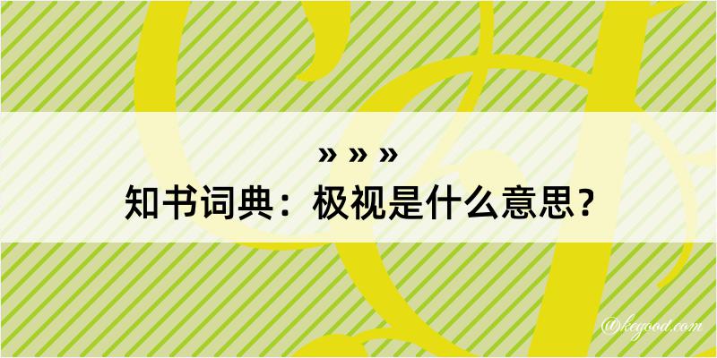 知书词典：极视是什么意思？