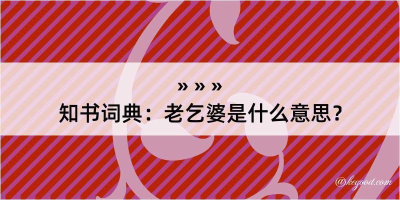 知书词典：老乞婆是什么意思？