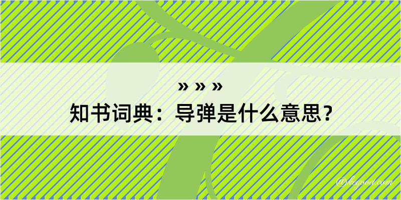 知书词典：导弹是什么意思？