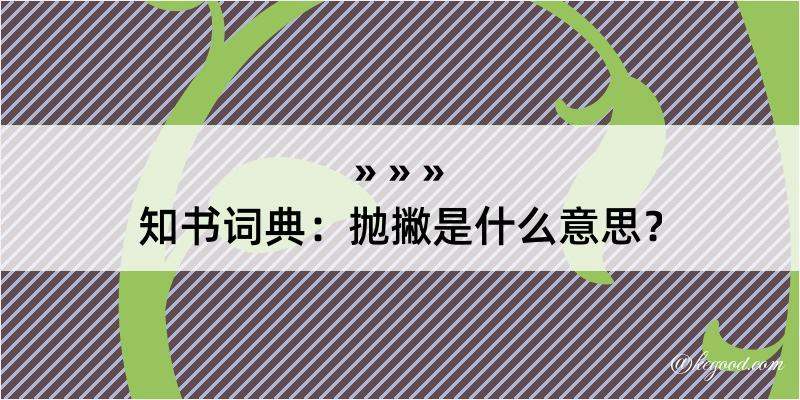 知书词典：抛撇是什么意思？