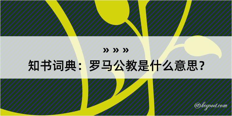 知书词典：罗马公教是什么意思？