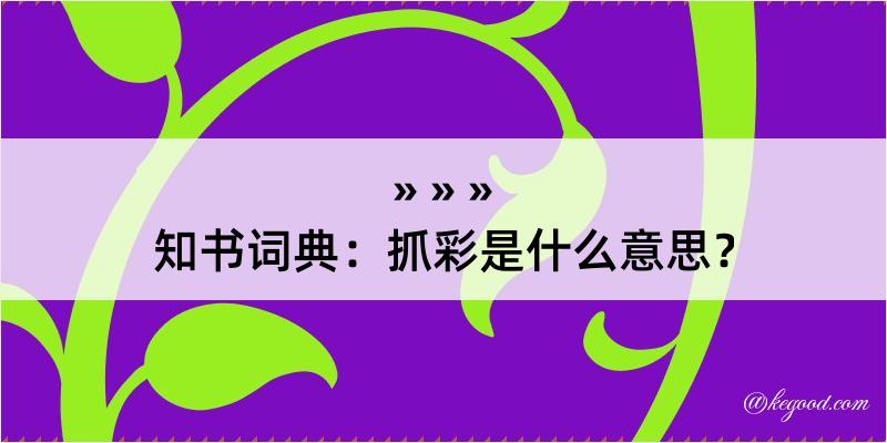 知书词典：抓彩是什么意思？