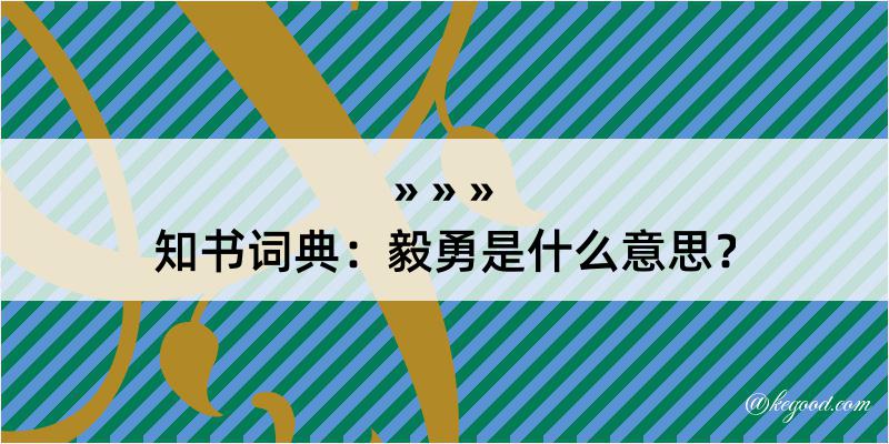 知书词典：毅勇是什么意思？