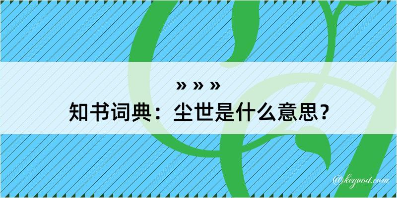 知书词典：尘世是什么意思？