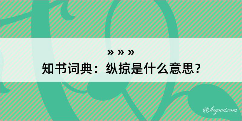 知书词典：纵掠是什么意思？