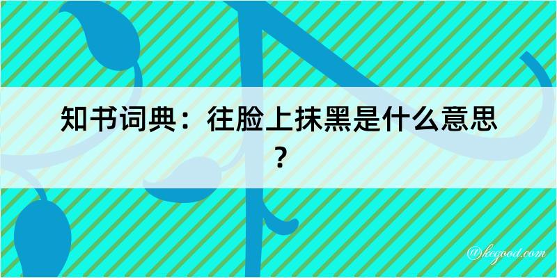 知书词典：往脸上抹黑是什么意思？