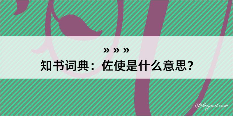 知书词典：佐使是什么意思？