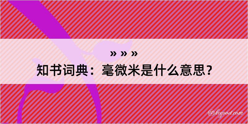 知书词典：毫微米是什么意思？